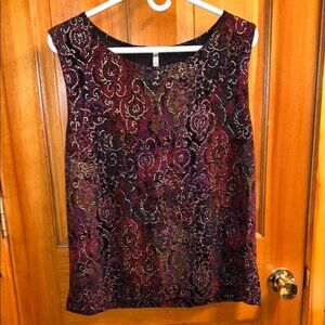 White Stag Red and Black Graphic Blouse